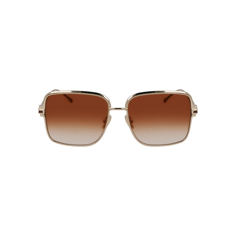 Ferragamo Salvatore Ferragamo Sunglasses Square Full Rim, Gold/Brown Sand Gradient Frame and Honey Gradient Lens SF317S704