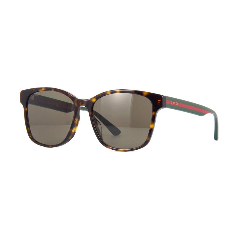 Gucci Sunglasses Square Full Rim, Havana Frame and Brown Lens GG0417SK003