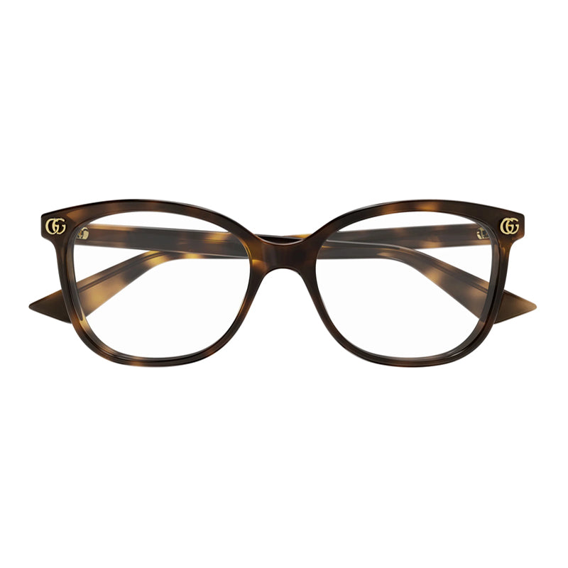 Gucci Eyeglasses Square Full Rim, Havana Frame and Clear Demo Lenses Lens GG1816O002