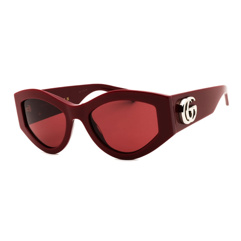 Gucci Sunglasses Cat Eye Full Rim, Burgundy Frame and Red Lens GG1951S003