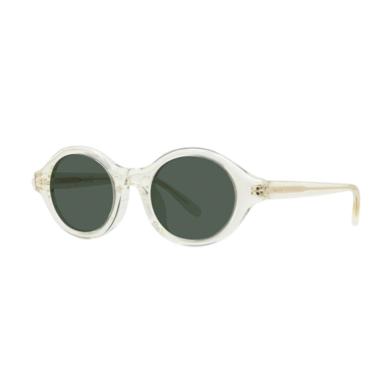 Loewe Sunglasses Square Full Rim, Transparent Pale Yellow Frame and Green Lens LW40162U57N