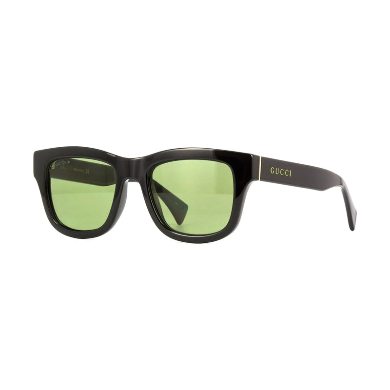 Gucci Sunglasses Square Full Rim, Black Frame and Green Lens GG1135S001