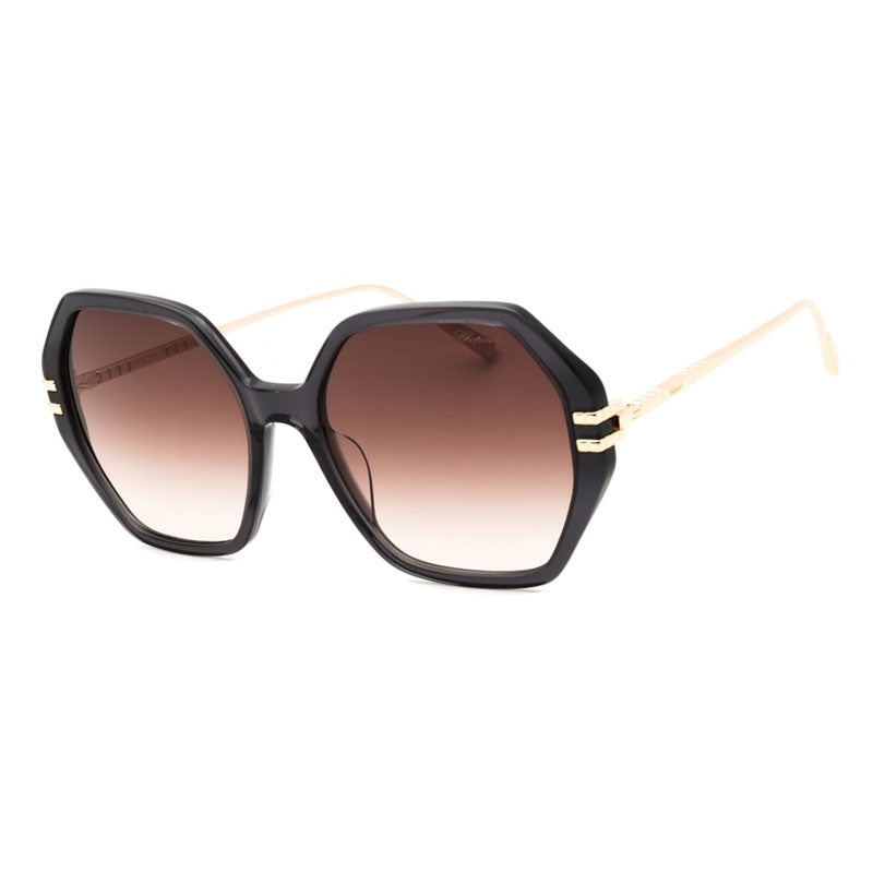 Chopard Sunglasses Square Full Rim, Transparent Grey Frame and Brown Gradient Lens SCH370M0705