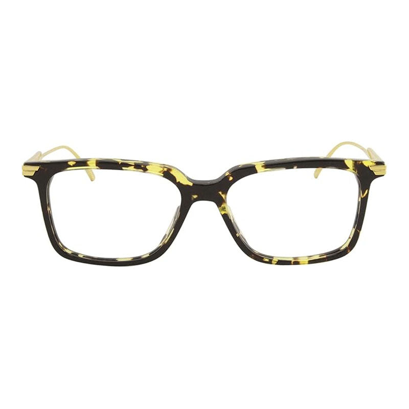 Bottega Veneta Eyeglasses Square Full Rim, Havana/Gold Frame and Clear Demo Lenses Lens BV1009O003