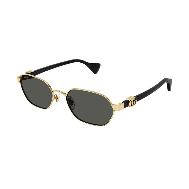 Gucci Sunglasses Oval Full Rim, Endura Gold Frame and Grey Lens GG1593S001