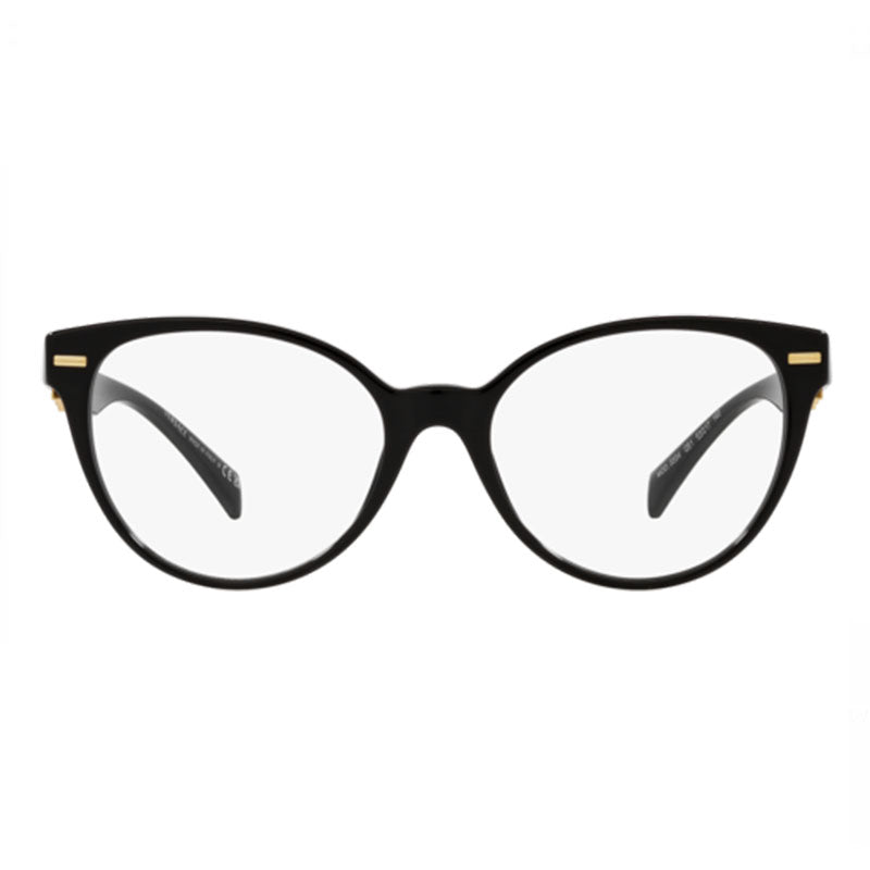 Versace Eyeglasses Cat Eye Full Rim, Black Frame and Clear Demo Lenses Lens VE3334GB1