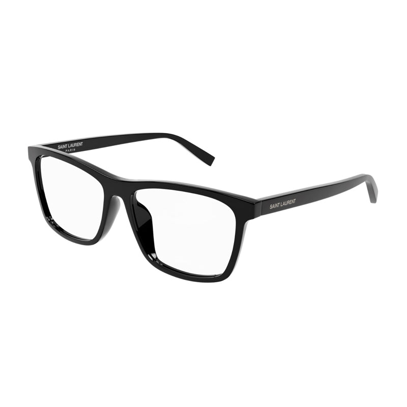 Saint Laurent Eyeglasses Square Full Rim, Black Frame and Clear Demo Lenses Lens SL505001