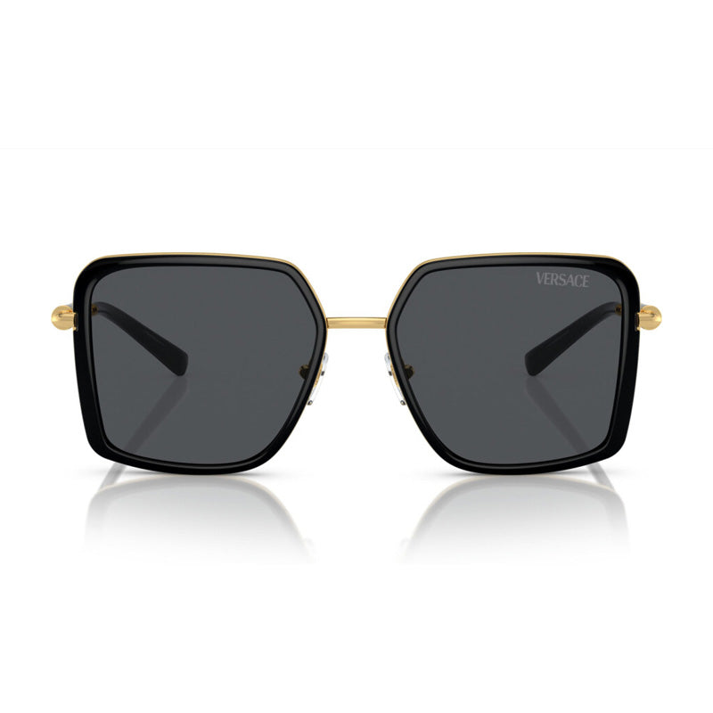 Versace Sunglasses Square Full Rim, Black Frame and Dark Grey Lens VE2261100287