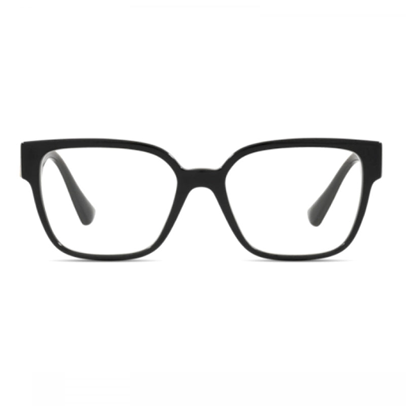 Versace Eyeglasses Square Full Rim, Black Frame and Clear Demo Lenses Lens VE3329BGB1