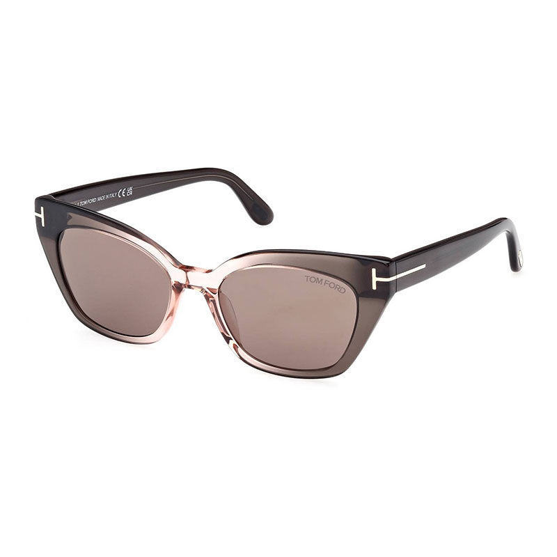 Tom Ford Sunglasses Square Full Rim, Grey to Pink Gradient Frame and Roviex Lens FT103120J