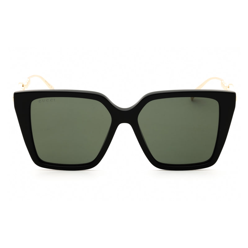 Gucci Sunglasses Square Full Rim, Black Gold Frame and Grey Lens GG1967S001