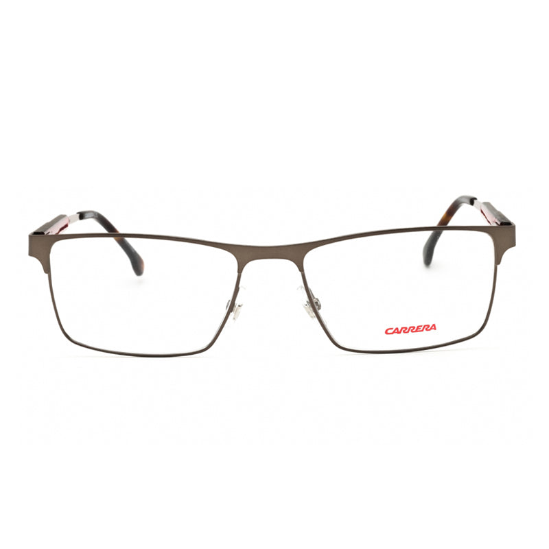 Carrera Eyeglasses Rectangle Full Rim, Semi Matte Dark Ruthenium Frame and Clear Demo Lenses Lens CA88330R8000