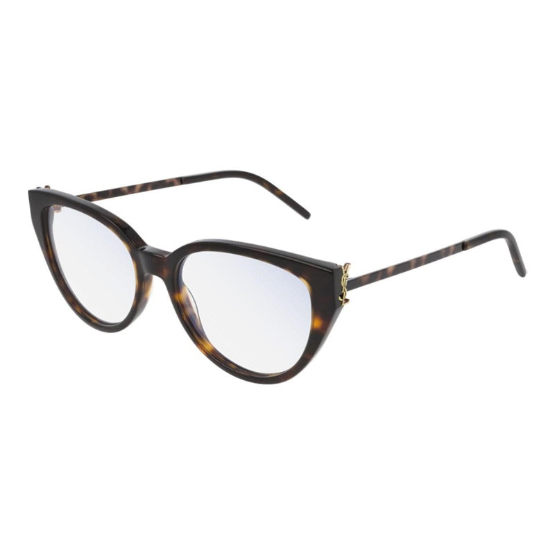 Saint Laurent Eyeglasses Cat Eye Full Rim, Havana Frame and Clear Demo Lenses Lens SLM48_A004