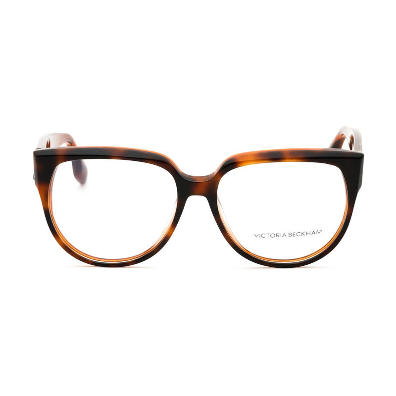 Victoria Beckham Eyeglasses Geometric Full Rim, Havana Caramel Frame and Clear Demo Lenses Lens VB2617218