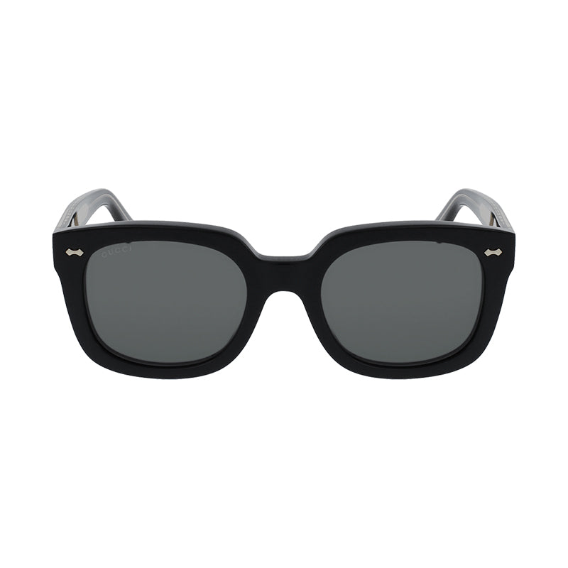 Gucci Sunglasses Square Full Rim, Shiny Black Frame and Grey Lens GG0912S005