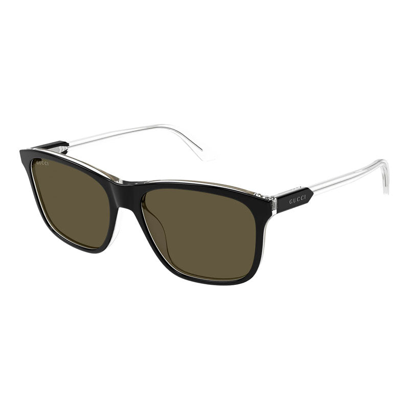 Gucci Sunglasses Square Full Rim, Black Frame and Brown Lens GG1819S005
