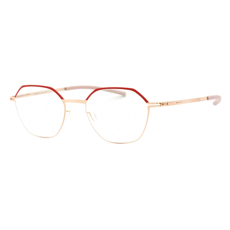 Ic! Berlin Eyeglasses Rectangle Full Rim, Rogochi Pop/Rose Gold/Nude Frame and Clear Demo Lenses Lens MALOJAM1631081