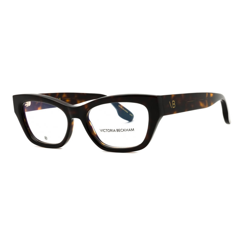 Victoria Beckham Eyeglasses Rectangle Full Rim, Dark Havana Frame and Clear Demo Lenses Lens VB2675234