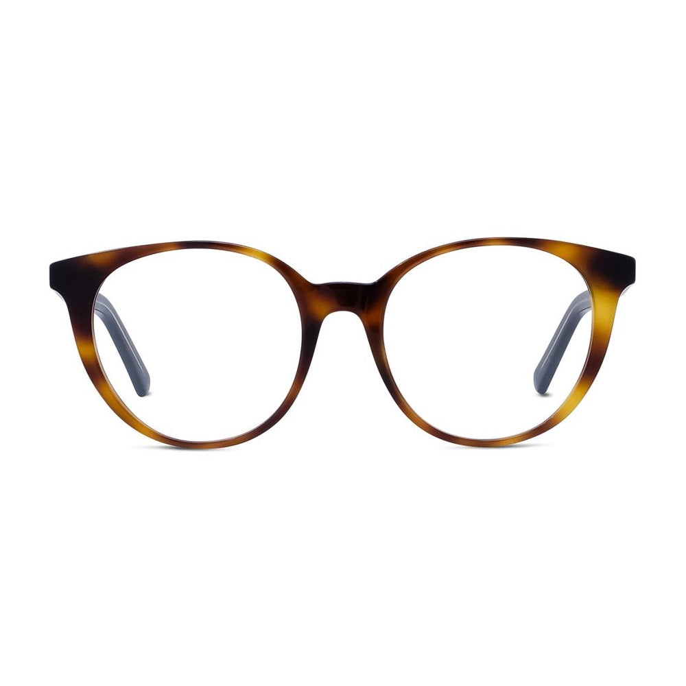 Dior Eyeglasses Round Full Rim, Blonde Havana Frame and Clear Demo Lenses Lens DIORSPIRITORI2600