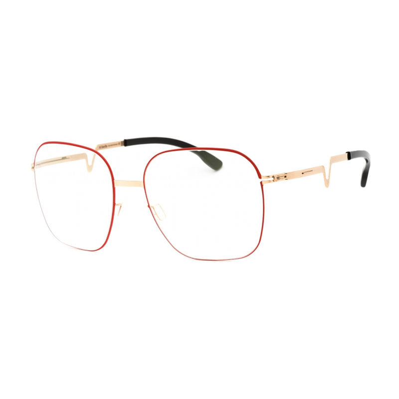 Ic! Berlin Eyeglasses Square Full Rim, Circle Rose Lava Frame and Clear Demo Lenses Lens HEDYM15890670