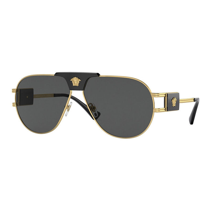 Versace Sunglasses Aviator Full Rim, Gold Frame and Dark Grey Lens VE2252100287