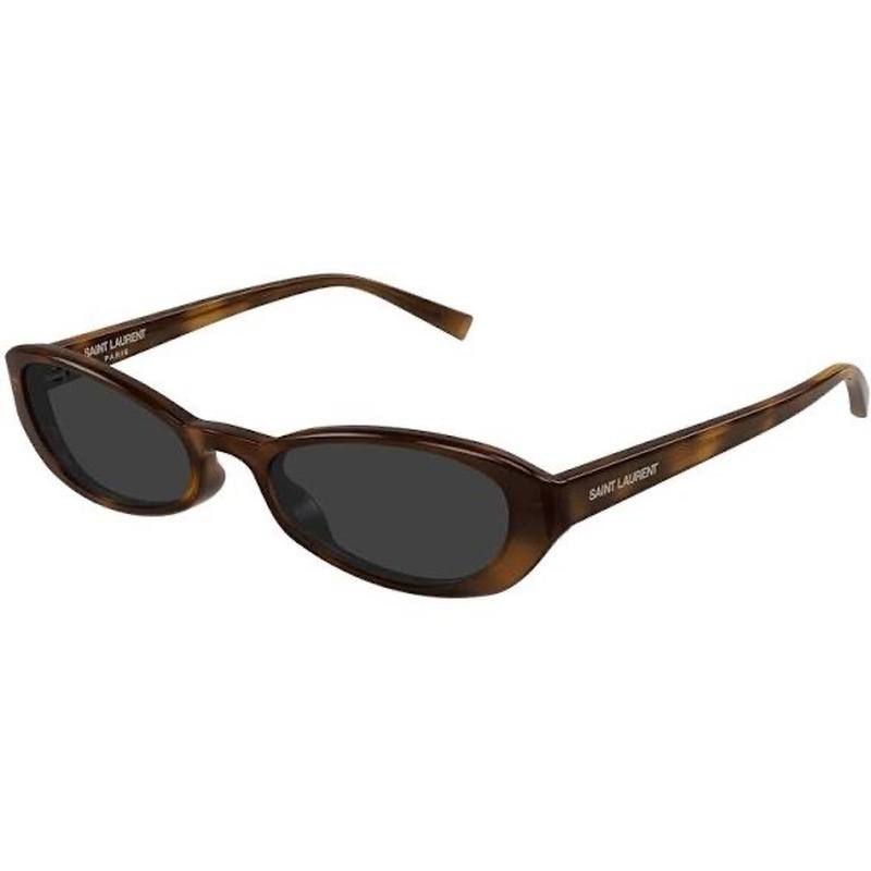 Saint Laurent Sunglasses Rectangle Full Rim, Havana Frame and Grey Lens SL871SUE004