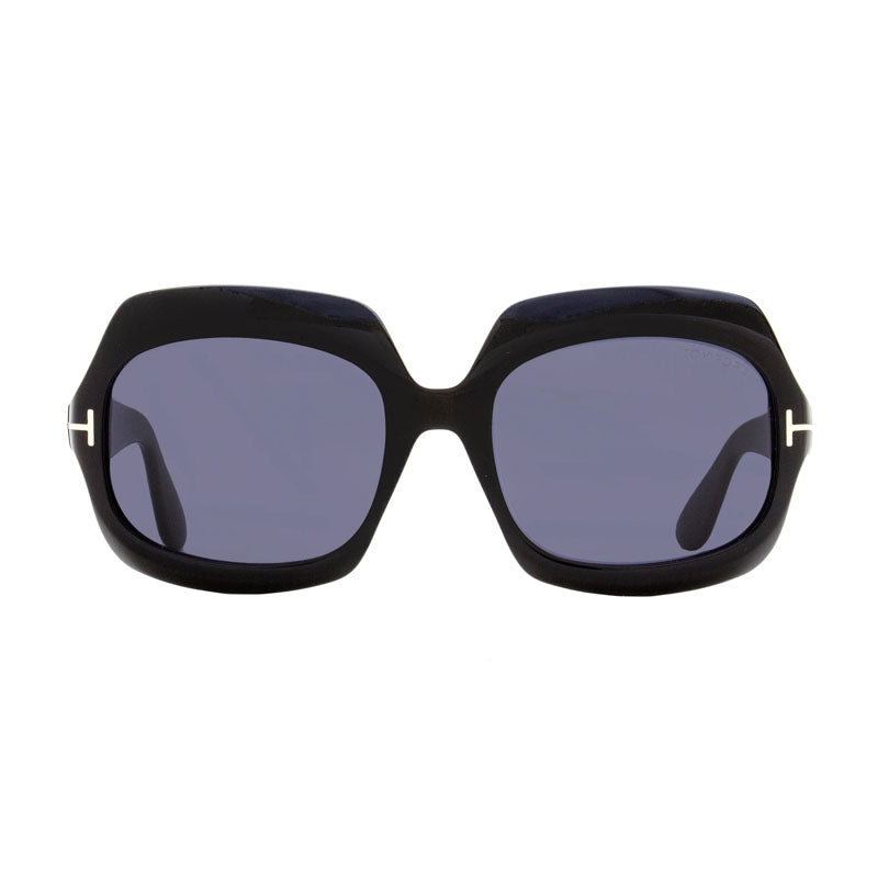 Tom Ford Sunglasses Square Full Rim, Shiny Black Frame and Smoke Lens FT115501A