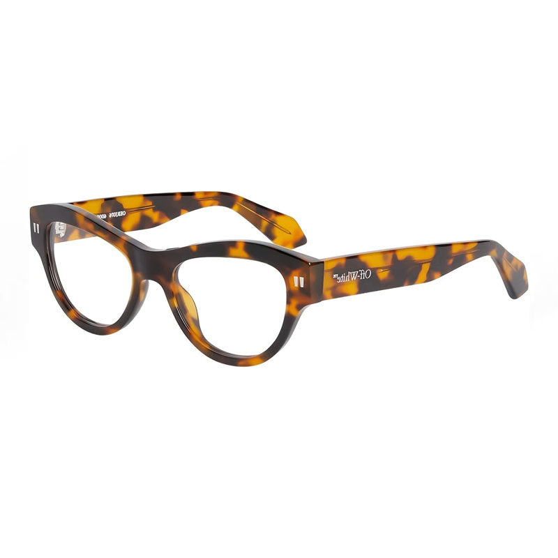 Off-White Eyeglasses Cat Eye Full Rim, Havana Frame and Clear Demo Lens Lens OERJ076STYLE766000