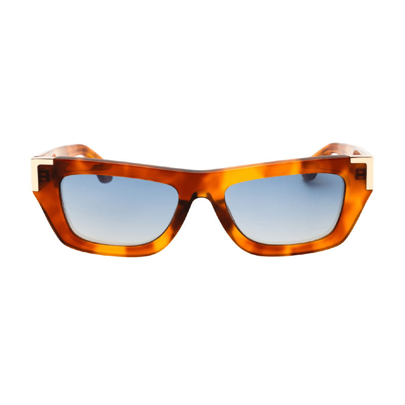 Palm Angels Sunglasses Cat Eye Full Rim, Warm Havana Frame and Blue Gradient Electric Lens PERI10KMALIBU6E49