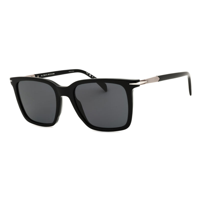David Beckham Sunglasses Square Full Rim, Black Dark Ruthenium Frame and Grey Lens DB1130/S0ANSIR