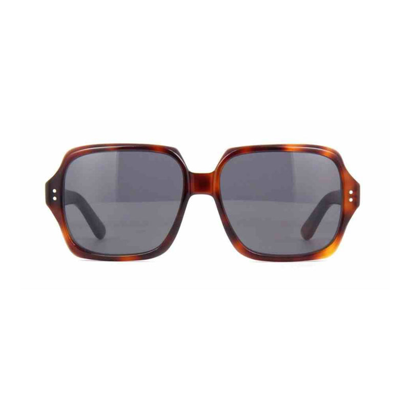 Celine Sunglasses Square Full Rim, Havana Frame and Grey Lens CL40074F56A