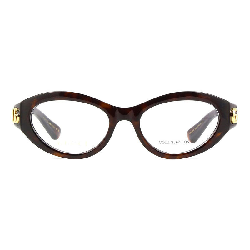 Gucci Eyeglasses Cat Eye Full Rim, Havana Frame and Clear Demo Lenses Lens GG1405O002