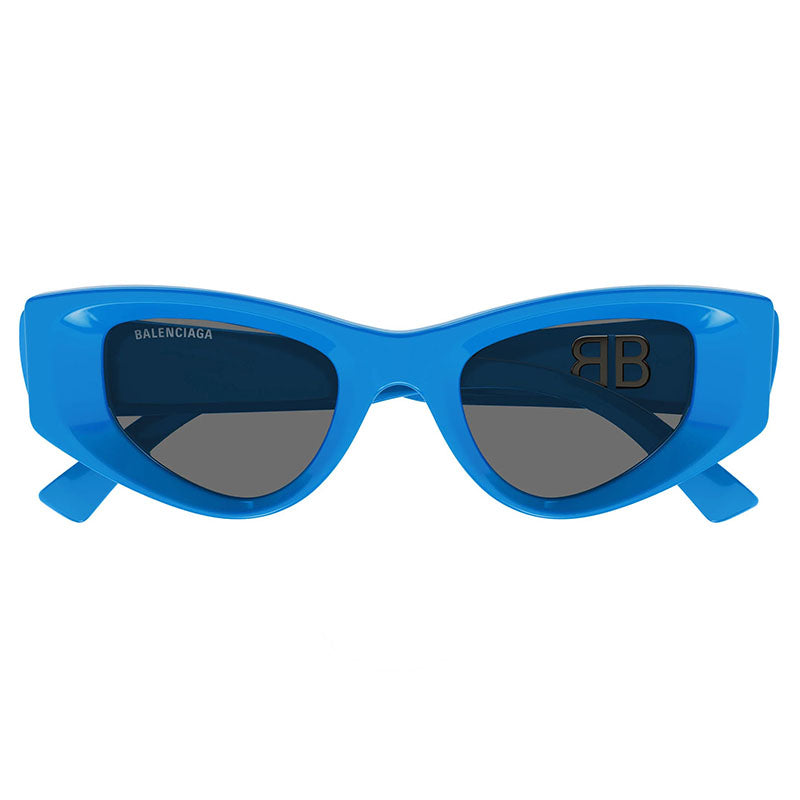 Balenciaga Sunglasses Cat Eye Full Rim, Light Blue Frame and Grey Lens BB0243S004