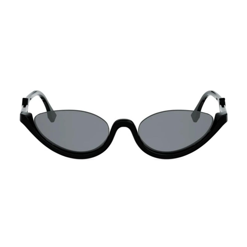 Fendi Sunglasses Cat Eye Semi Rim, Shiny Black Frame and Smoke Lens FE40178U01A