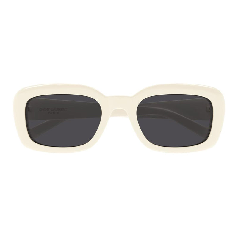 Saint Laurent Sunglasses Rectangle Full Rim, Ivory Frame and Black Lens SLM130007