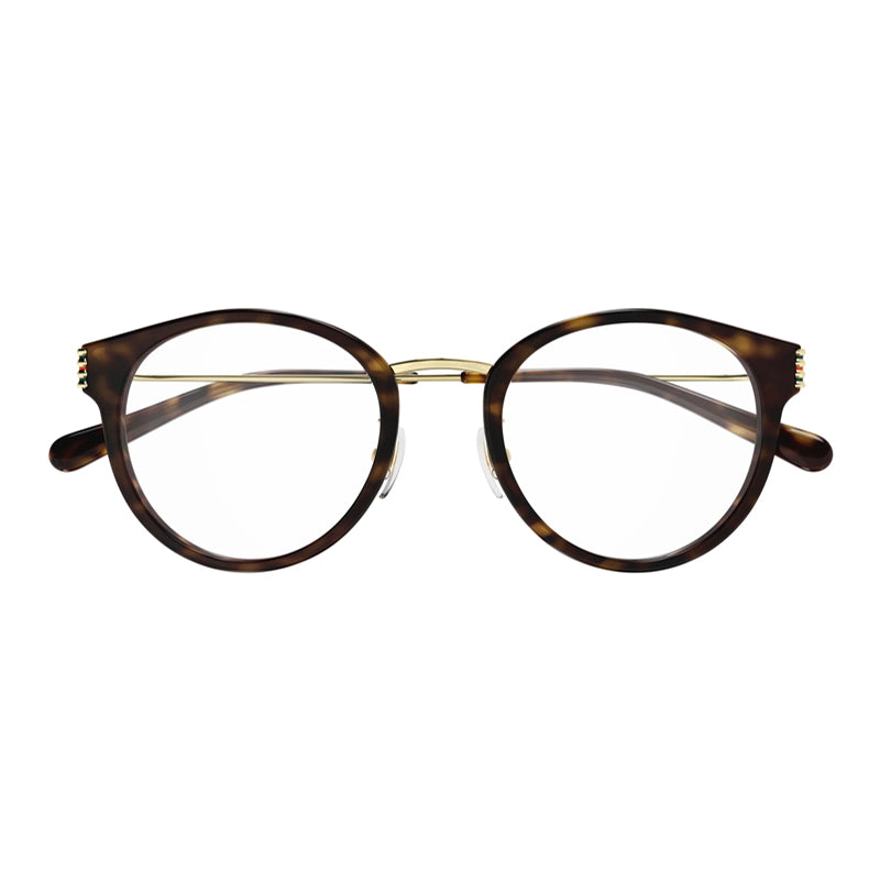 Gucci Eyeglasses Square Full Rim, Havana/Gold Frame and Clear Demo Lenses Lens GG1885OA002
