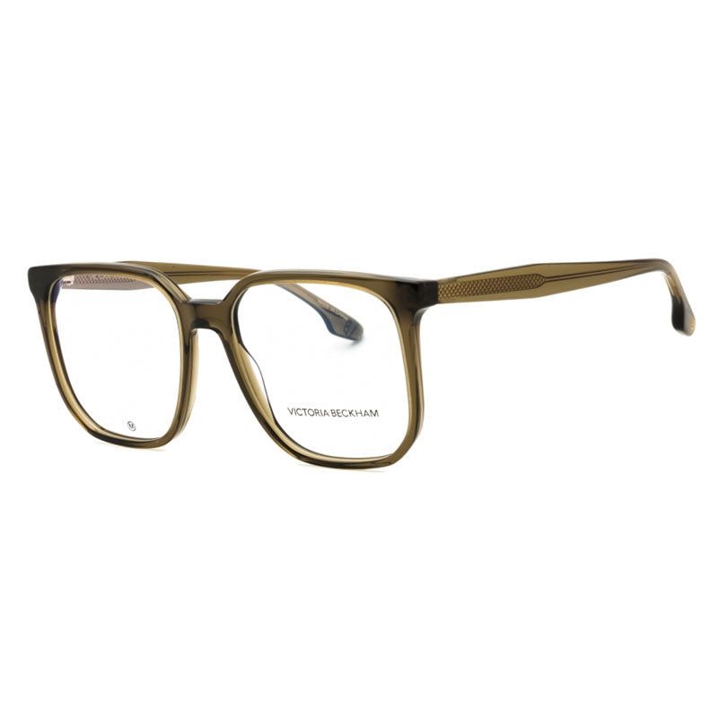 Victoria Beckham Eyeglasses Square Full Rim, Khaki Frame and Clear Demo Lenses Lens VB2673316