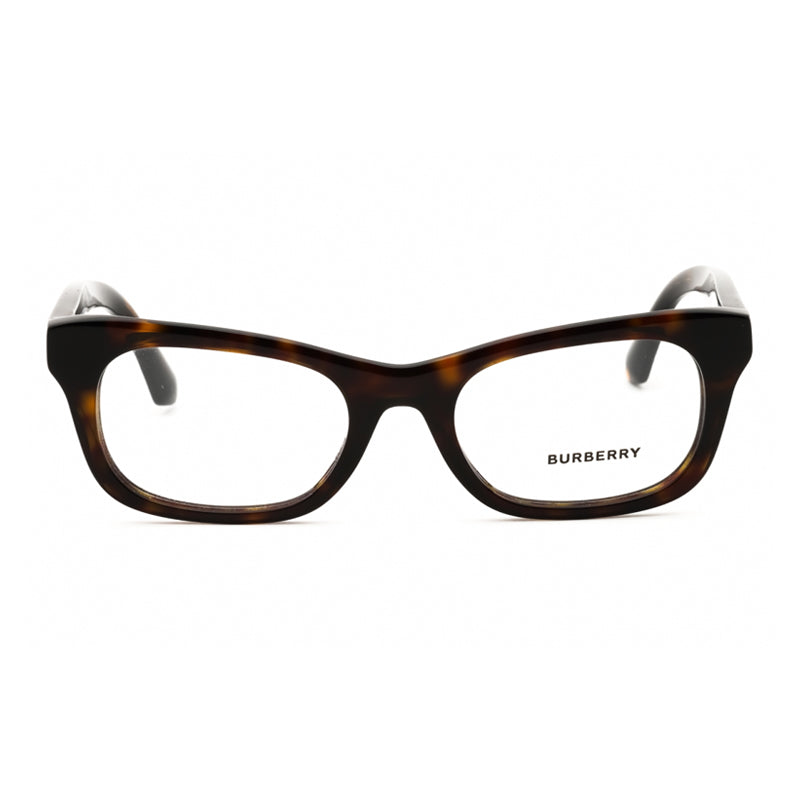Burberry Eyeglasses Rectangle Full Rim, Dark Havana Frame and Clear Demo Lenses Lens BE24223002