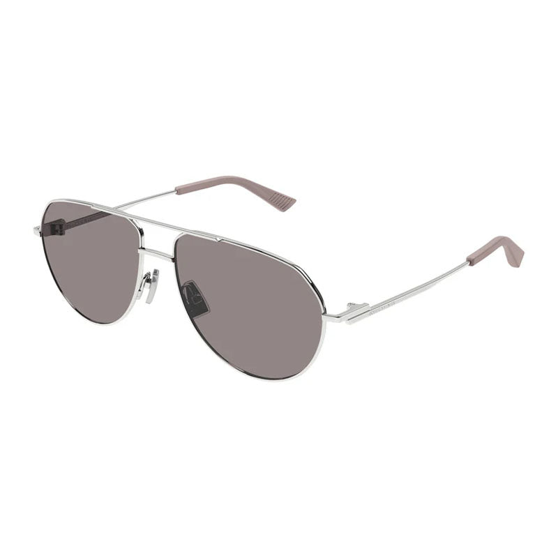 Bottega Veneta Sunglasses Aviator Full Rim, Silver Frame and Violet Lens BV1302S004