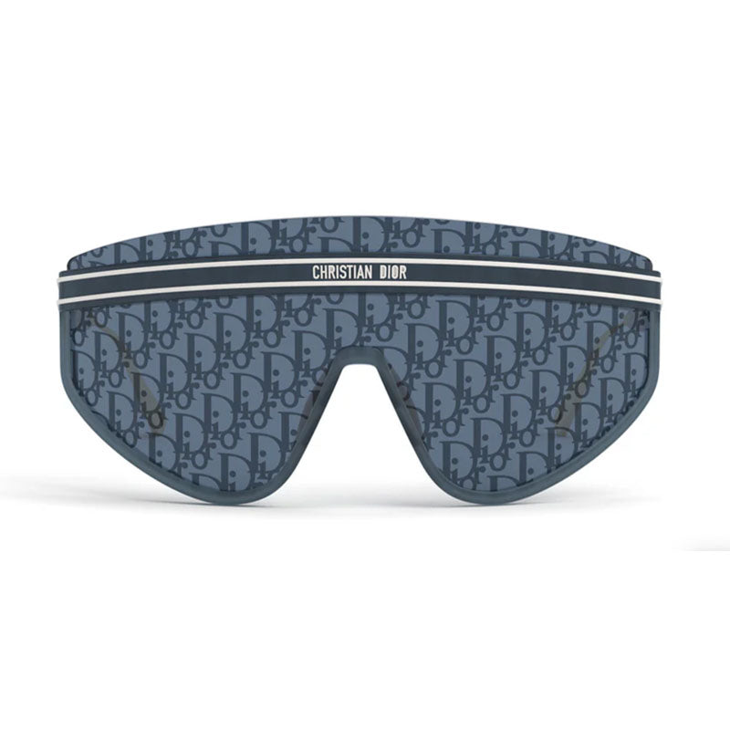 Dior Sunglasses Shield Full Rim, Matte Navy Blue Frame and Silver Mirrored with Blue Dior Oblique Lens DIORCLUBM2U31B8