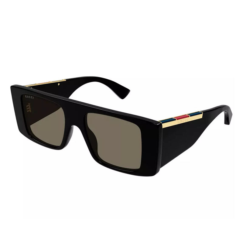 Gucci Sunglasses Square Full Rim, Black Frame and Brown Lens GG1888S001