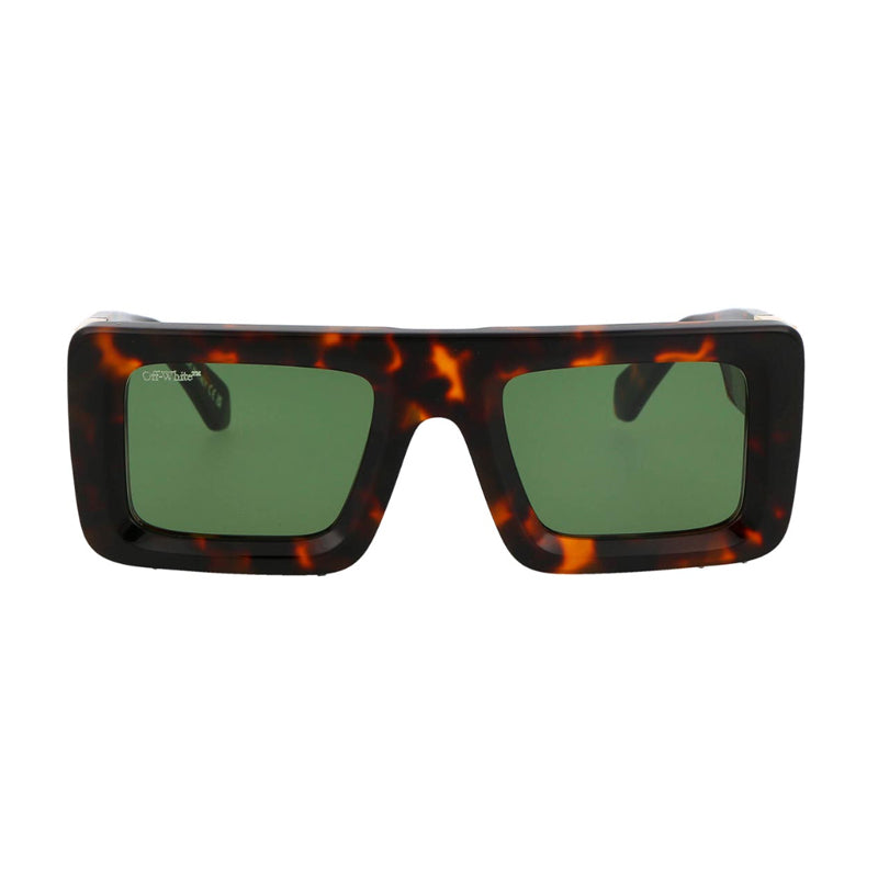 Off-White Sunglasses Square Full Rim, Havana Frame and Green Lens OERI049LEONARDO1605