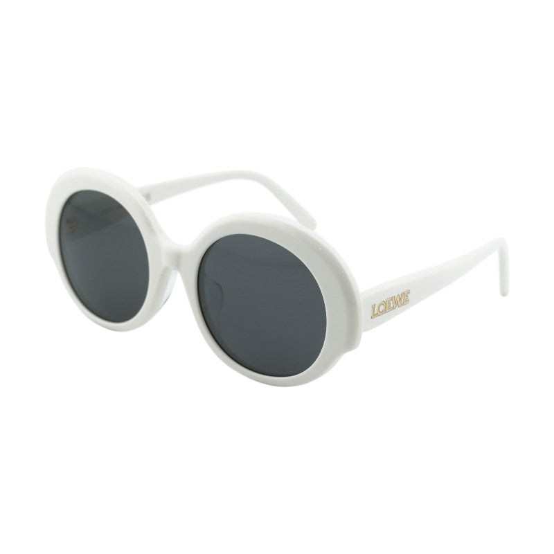 Loewe Sunglasses Round Full Rim, White Frame and Grey Lens LW40135F25A