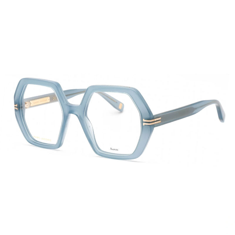 Marc Jacobs Eyeglasses Geometric Full Rim, Blue Frame and Clear Demo Lenses Lens MJ10770PJP00