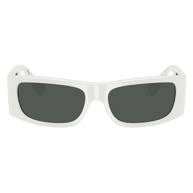 Versace Sunglasses Rectangle Full Rim, White Frame and Dark Grey Lens VE4482314/87