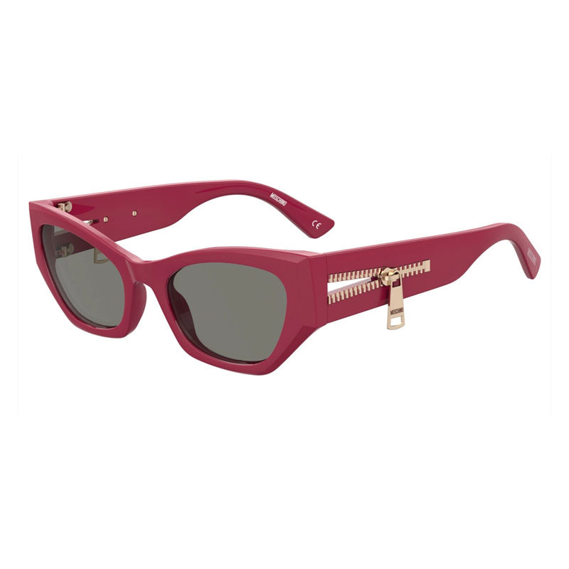Moschino Sunglasses Cat Eye Full Rim, Red Frame and Grey Lens MOS159/S0C9AIR