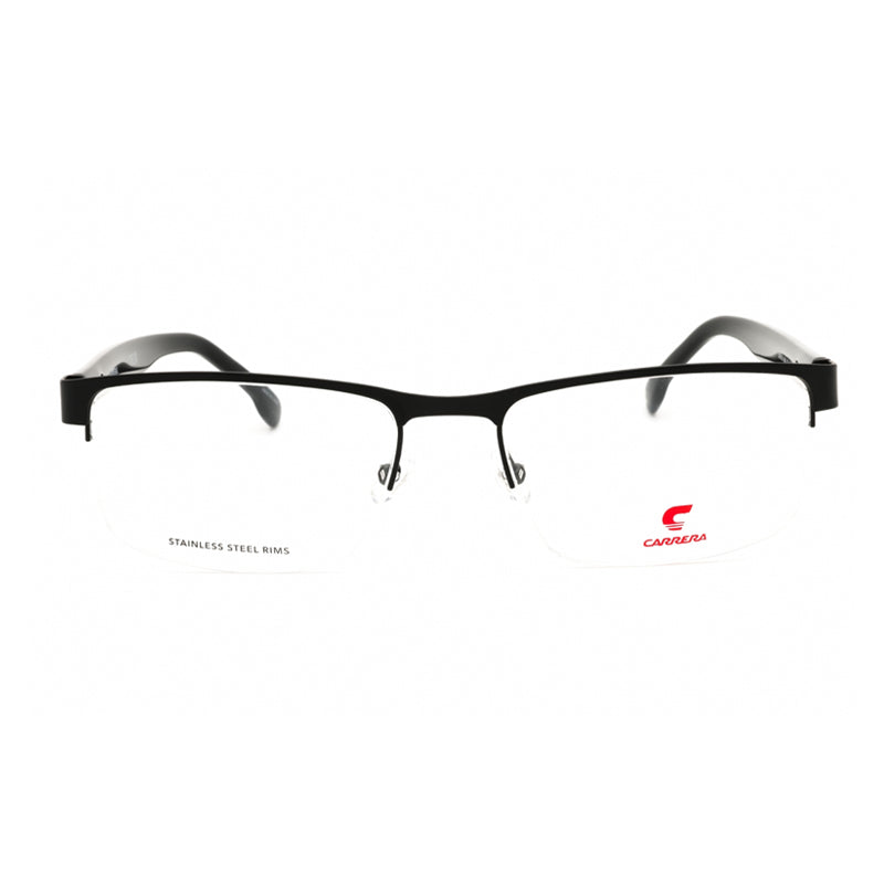 Carrera Eyeglasses Rectangle Semi Rim, Matte Black Frame and Clear Demo Lenses Lens CARRERA8888000300