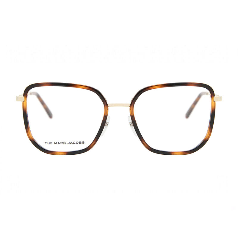 Marc Jacobs Eyeglasses Square Full Rim, Havana Frame and Clear Demo Lenses Lens MARC537008600
