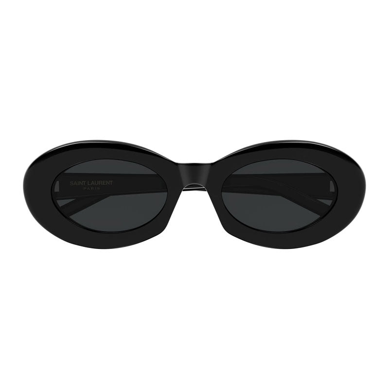 Saint Laurent Sunglasses Oval Full Rim, Black Frame and Black Lens SL594008