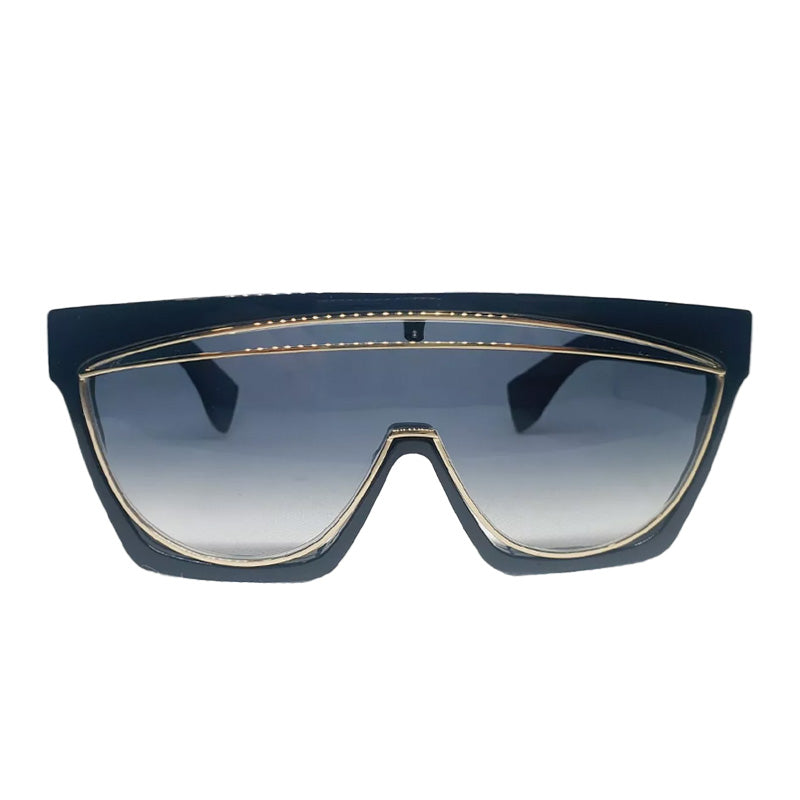 Loewe Sunglasses Shield Full Rim, Black Gold Frame and Gradient Smoke Lens LW40012I05B